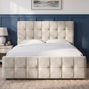 Square Ottoman Storage Bed - Velvet Ottoman Bed Frame