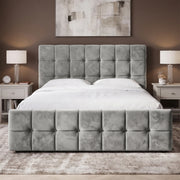 Square Ottoman Storage Bed - Velvet Ottoman Bed Frame