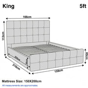 Square Ottoman Storage Bed - Velvet Ottoman Bed Frame
