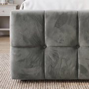 Square Ottoman Storage Bed - Velvet Ottoman Bed Frame