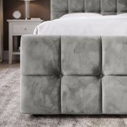 Square Ottoman Storage Bed - Velvet Ottoman Bed Frame