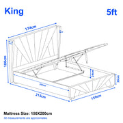 Velvet Ottoman Storage Bed - Sunrise Ottoman Bed Frame