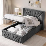 Velvet Ottoman Storage Bed - Sunrise Ottoman Bed Frame