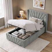 Velvet Ottoman Storage Bed - Sunrise Ottoman Bed Frame