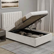 Vertical Line Ottoman Storage Bed - Velvet Ottoman Bed Frame