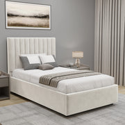 Vertical Line Ottoman Storage Bed - Velvet Ottoman Bed Frame