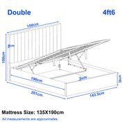 Vertical Line Ottoman Storage Bed - Velvet Ottoman Bed Frame