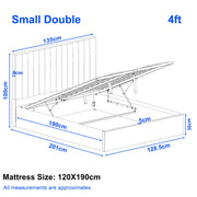 Vertical Line Ottoman Storage Bed - Velvet Ottoman Bed Frame